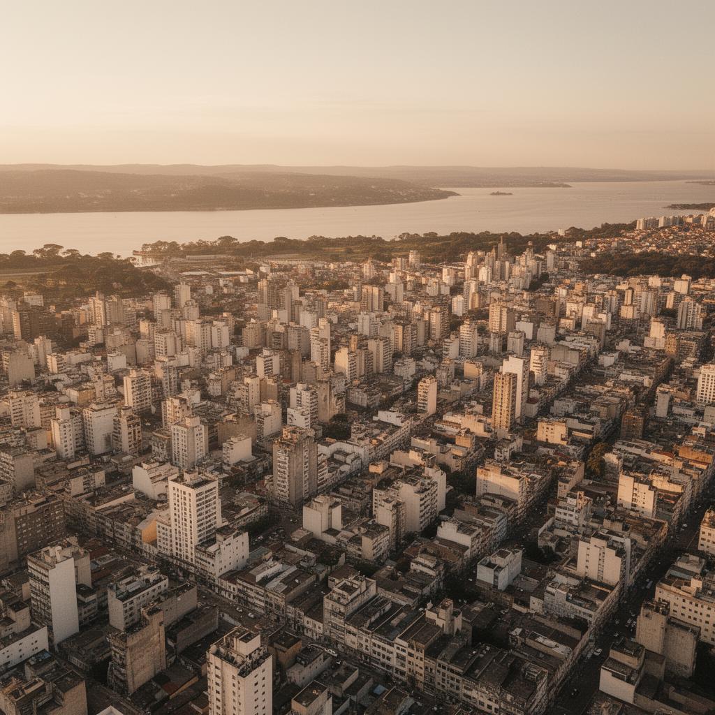 Vista aérea de Porto Alegre
